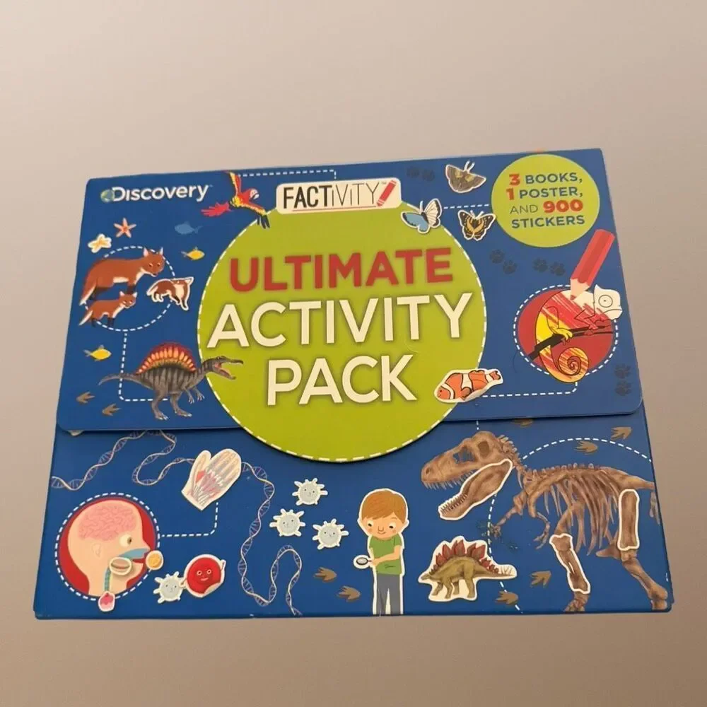 Discovery Kids Workbook & Sticker Collection Body Dinosaurs & Animals Activitys